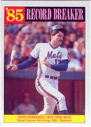 1986 Topps Baseball Cards      203     Keith Hernandez RB